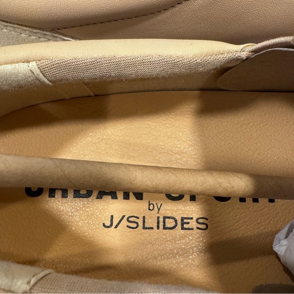J Slides Sand Lux Lucia Women’s Sneakers Tan Leather Size 10W NEW - Picture 4 of 10